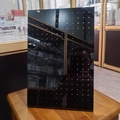 L-shaped black acrylic earring display stand with multi-hole design for jewelry - 20*30cm / Black