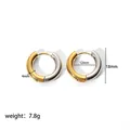 Minimalist 18K gold and silver two-tone hoop earrings with 18mm diameter technical specs - Two-tone Gold & Silver - 12mm Inner Diameter