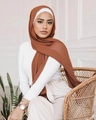 Classic brown bubble chiffon hijab scarf for women, elegant long wrap fashion accessory - 175*75cm / Brown