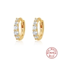 Luxuriöse S925 Sterlingsilber Creolen mit funkelnden Zirkonia Kristallen besetzt - Vollständiges Pavé / Warmgold