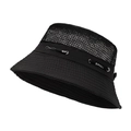 Breathable black mesh sun hat for men with SPORT drawstring and wide brim for outdoors - Color 1 (Black - Mesh Breathable)
