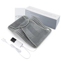 Gray plush waist heating belt set with controller and gift box packaging - Waist Heating Belt / US Plug