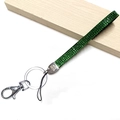 Green crystal rhinestone wristlet strap with metal clasp and engraved #11 tag - Green (With Engraving)