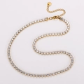 Elegant gold-plated stainless steel tennis necklace with sparkling cubic zirconia stones - 4mm Width 40+5cm Length / Gold