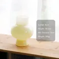 Translucent amber glass decorative vase for flowers, diameter 8cm and height 18.5cm - Cream
