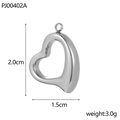 Ciondolo a cuore traforato argento lucido con dimensioni 2,0 cm altezza e 1,5 cm larghezza - Cuore Cavo / Argento Lucido