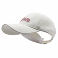 White baseball cap with pink embroidery and high ponytail opening for women - Adjustable / Light Beige