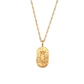 Collier Scorpion doré avec pendentif ovale orné de zircons blancs et constellation - Scorpion