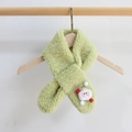 Sciarpa verde in lana d'agnello per bambini con decorazione di Babbo Natale in 3D - Taglia unica / Babbo Natale Verde Frutta
