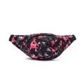 Wasserdichte Bauchtasche in Schwarz mit rotem Lilienblumenmuster für Outdoor-Sport - Rot
