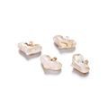 Detail of heart-shaped acrylic pendants with white and amber marble texture for DIY - 10pcs/Pack / Heart (Large)
