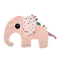 Pink elephant plush baby security blanket with colorful sensory tags and polka dot ears - Pink Elephant