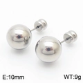 Minimalist 10mm polished silver stainless steel ball stud earrings weighing 9g - 10mm / Steel