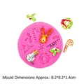 Roze siliconen vorm voor Kerst DIY met rendier- en sneeuwvlokmotieven - Stijl 2 / Roze