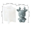 Detailed dimensions of deer shaped cartoon animal silicone mold for DIY scented candle making - YT24101-3 Fawn Silicone Mold / Clear White