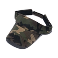 Classic woodland camouflage sun visor hat with adjustable velcro strap and curved brim - Jungle Green Camouflage (D)