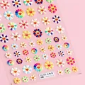 3D embossed nail art stickers featuring colorful smiley sun flowers model TS-552 - TS-552 Sunflower Relief