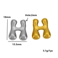 Pendentif lettre H bulle en or et argent, acier inoxydable de 18mm pour bijoux DIY - Lettre Bulle - H