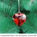 Ciondolo a cuore rosso sfaccettato, 35x14,25 mm per decoro nuziale o San Valentino - 35mm / Rosso