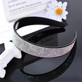 Sparkling black wide headband with colorful AB rhinestones and non-slip inner teeth - AB Colored Full Rhinestone Solid