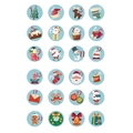 Christmas advent calendar stickers with 24 festive patterns from Santa to reindeer - 12 Sky Blue Christmas Gifts