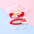 Kids Christmas hair accessories set featuring red angel hair ties and Santa hat clip - Angel Hat Style (9#)