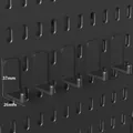 Black matte mini pegboard hooks 5-piece set for wall organizer shelf 37x26mm - Mini Hooks 5Pcs - Black