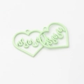 Light green heart pendants with hollow flame design for DIY jewelry crafting - Green