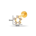 5mm gouden F136 titanium ster oorknopje met witte zirkoon en interne schroefdraad - 5-Bladige Bloem (T2504-1#) / Goud