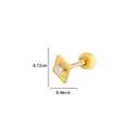 Golden rhombic stud earring with clear zircon inlay measuring 0.72cm by 0.46cm - 4# Golden (Rhombus)