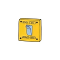 Creative yellow enamel pin with Book On World Off text for stylish personalized outfits - ON OFF (Yellow Switch)