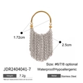 Zweifarbiger Edelstahlring mit goldenem Band und silbernen Kettenquasten, hypoallergen - Gold & Silber Farblock Quaste / #6/7/8 Optional