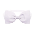 Adjustable lavender grosgrain pet bowtie for cats and dogs with white elastic strap - White