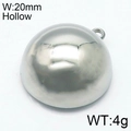 Minimalist silver stainless steel hollow semi-sphere DIY jewelry pendant 20mm - Steel Color Single Loop Large Style (KLJ6533-Z) / 20mm