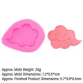 Pink silicone cloud smiley face mold for fondant and clay crafts, size 7.2x5.5x1cm - Number 2 / Pink
