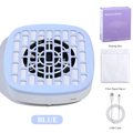 Portable light blue M3 nail dust collector set with 10 filter papers and USB cable - Blue