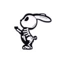 Gothic skull rabbit enamel pin badge made of zinc alloy for clothing and backpacks - Skeleton Rabbit