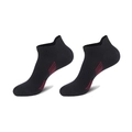 Men's athletic low-cut socks in black and red with reinforced arch support for running - One Size (37-45) / Black Heel Tab Style