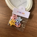 Star shaped acetate hair clips set in colorful matte finishes on a white backing card - Pentagram / 10 Pieces Pack / Macaron Color