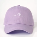 Lavender baseball cap featuring white wave embroidery and adjustable cotton strap back - One Size / Purple