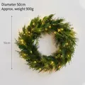 Lighted PE mixed Christmas wreath with 50cm diameter and warm LED string lights - PE Mixed Wreath 50cm With Lights