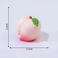 Miniature realistic peach resin model in pink gradient, size 2.1x2.2cm for dollhouse decor - Peach