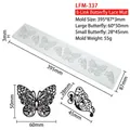 Witte vlinder siliconen mal 395x87x3mm voor fondant en taartdecoratie borden - Z55 8-Vakken Vlinder LFM-337 / Grijs