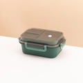 Fiambrera verde de dos capas con válvula de aire y cierres laterales herméticos - 1250ml / Verde
