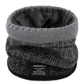 Tour de cou thermique d'hiver en tricot dégradé gris avec doublure pelucheuse - Gris