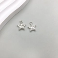Antique silver star-shaped alloy pendant featuring engraved decorative text elements - 1Pc Antique Silver Pentagram I Love You 13*16mm