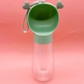Portable pet water bottle with mint green drinking trough and white woven lanyard - Cute Style Small Green