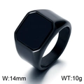 Men's matte black stainless steel signet ring with 14mm octagonal flat top design - US 7 / Black