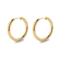 Polished golden stainless steel hoop earrings with a sleek curved minimalist design - 2.5*16mm / Gold