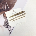 Lot de 3 barrettes en alliage avec finition dorée et design texture marbre brun - 6# Lot de 3 Barrettes Ambre et Or
